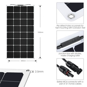 Panneau solaire flexible Glory Solar Shenzhen, ultra léger, 100 watts, flexible pour les <span class=keywords><strong>camping</strong></span>-cars, les bateaux, les tentes de <span class=keywords><strong>camping</strong></span>, ETFE - Product Image 5