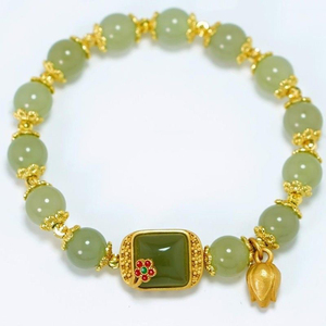 <span class=keywords><strong>Bracelet</strong></span> de <span class=keywords><strong>jade</strong></span> en cristal naturel de tempérament vente en gros <span class=keywords><strong>Bracelet</strong></span> rétro élégant au design tendance <span class=keywords><strong>Bracelet</strong></span> en sucre pour femmes Design d'été - Product Image 1