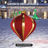 Décoration gonflable de Noël du Grinch en plastique pour l'utilisation avec des lumières de Noël