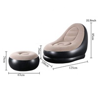Canapé gonflable floqué, Portable, fauteuil, avec repose-pieds, nouveauté