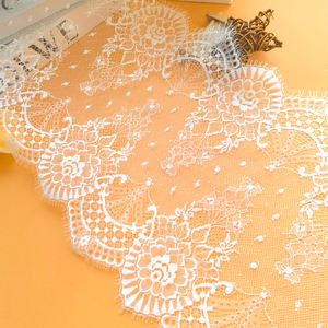 Fantasia nastro di <span class=keywords><strong>pizzo</strong></span> in Nylon lavorato a <span class=keywords><strong>maglia</strong></span> larga 29.5 cm bianco Vintage Design <span class=keywords><strong>con</strong></span> filo di <span class=keywords><strong>pizzo</strong></span> <span class=keywords><strong>con</strong></span> ciglia - Product Image 6