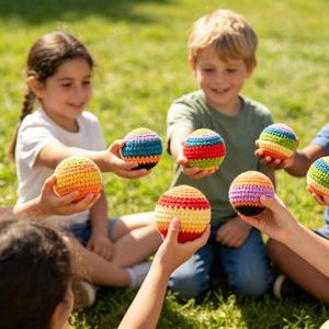 Colorful Novelty Wool Beanbag <b>Ball</b>-Cross-Border Handmade Knitted Children's Sports Toy Stress-Relief Kicking Juggling <b>Ball</b> for - Product Image 1