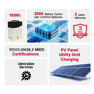 300W 1kwh tất cả-trong-một Pin ESS nhà năng lượng mặt trời Pin Hệ thống lưu trữ năng lượng mặt trời lưu trữ pin Lithium ion cung cấp điện - Product Image 3