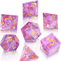 Jeu de dés en résine polyédrique logo personnalisé pour le jeu de société DND RPG Dragon et Donjons jeu de rôle dés de jeu de société
