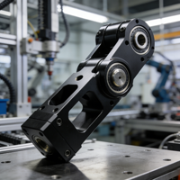 Boîtier d'actionneur robotique en aluminium anodisé noir, usinage CNC 5 axes pour l'automatisation