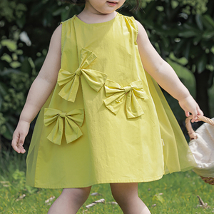 Abito Estivo Senza Maniche per Bambine, Stile Principessa, in Taffetà, Personalizzabile con Pizzo e Fiocco a <span class=keywords><strong>Farfalla</strong></span> - Product Image 1