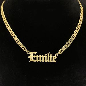 Wholesale <b>Custom</b> 18K Stainless Steel <b>Name</b> Gold Plate Jewelry for Men <b>Necklace</b> Pendant Personalised Letter - Product Image 2