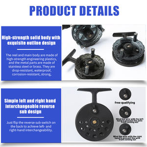 Moulinet de pêche sur glace ultraléger pour eau douce, moulinet de pêche à la <span class=keywords><strong>mouche</strong></span> pour rivière, en acier inoxydable, roue à main droite - Product Image 6