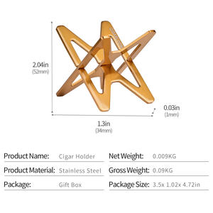 Креативная портативная подставка для сигар CIGARLOONG из цинкового сплава, дизайн в форме звезды, складная, прочная, устойчивая, для одной сигары - Product Image 6