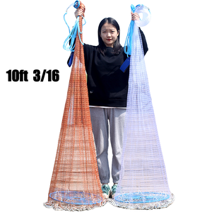 Colorido China 10Ft 1/<span class=keywords><strong>4</strong></span> "1/<span class=keywords><strong>4</strong></span> 3/8 3/16 pulgadas malla pequeña redonda Japón lanzar pesca a mano redes fundidas con pesos de cadena de plomo - Product Image 1