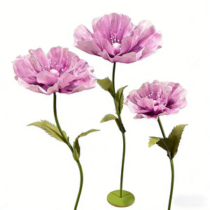 Grandi Fiori Artificiali <span class=keywords><strong>di</strong></span> <span class=keywords><strong>Carta</strong></span> Fatti a Mano, Papaveri Giganti Decorativi per Giardino, Hotel, Ufficio, Oggetti <span class=keywords><strong>di</strong></span> Scena per Fotografia - Product Image 2