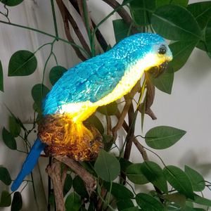Lámpara Decorativa de Fibra de Vidrio con Motivo de Loro, Escultura de Pájaro Tropical LED, para Jardín, Patio, Navidad - Product Image 1
