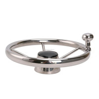 Nouveau volant de bateau en acier inoxydable Shanghang de 11 pouces avec bouton, taille personnalisée, accessoires marins