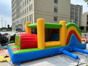 Maison gonflable personnalisée Château gonflable pour enfants Gonflable plein d'entrain et toboggan Utilisation familiale <span class=keywords><strong>Course</strong></span> à obstacles gonflable avec toboggan - Product Image 4