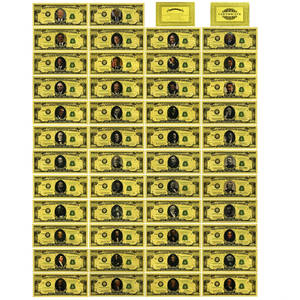 Set da 46 banconote d'oro da collezione con presidenti statunitensi - Banconote da un milione di dollari in lamina d'oro PET da 16x7,6 cm, souvenir regalo - Product Image 2