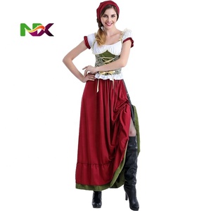 Robe longue de fille de l'Oktoberfest, costume de femme de ferme sexy pour l'Oktoberfest, costume de fête bavaroise pour femmes adultes - Product Image 3