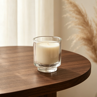 Bocaux à bougies en verre transparent de luxe à base épaisse avec logo personnalisé, supports pour bougies en cire de soja, écologiques pour Noël