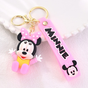 LLavero personalizado más nuevo encantador de dibujos animados <span class=keywords><strong>Minnie</strong></span> <span class=keywords><strong>Mickey</strong></span> 3D muñeca llavero mujer bolso coche llave decoración colgante llaveros al por mayor - Product Image 4