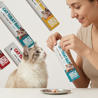Barra de Golosinas para Gatos, Snack para Gatos, Puré de Carne, Bolsa de Comida Húmeda con Boquilla, Sabores a Pollo y Atún, Golosina Deliciosa para Gatos y Gatitos