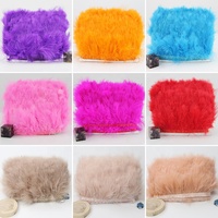Vente en gros de frange de plumes de dinde multicolores de la marque Xinyuling 3.15-4.33 pouces (8-11 cm) décorations moelleuses teintes de petite taille
