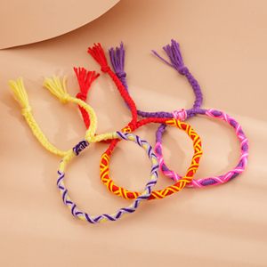 Bracelet d'amitié tissé en corde de corde mexicaine réglable colorée de 15.5CM fait à la main - Product Image 2