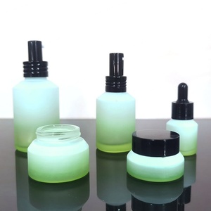 Slant Shoulder Brown Transparent Glass Cosmetic <b>Bottles</b> Clear Frosted with Plastic Cap 1 Oz Serum <b>Dropper</b> for Essential Oil - Product Image 3