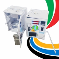 Machine d'échange de jetons colorée et fiable pour parcs d'attractions, garantie 1 an, version anglaise