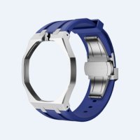 Kit de Modificación Lionorm Lpine para AP -swatch Royal Pop, Caja de Acero Inoxidable, Correa de Reloj de Goma, Adaptador de Pulsera con Corona a las 12 en Punto
