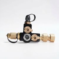 Outil de démontage de valve en aluminium TWHCOOL HVAC avec jauge intégrée et double ports SAE 1/4 et 5/16, modèle TWH-Q1