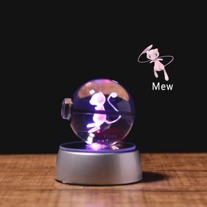 Offre spéciale, Pokeball <span class=keywords><strong>3D</strong></span> personnalisé pour cadeaux de noël, lampe de nuit cadeaux boule de cristal Mew - Product Image 4