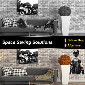 Support mural rétractable en métal robuste à trois niveaux pour gilet tactique, idéal pour le rangement des vélos et motos - Product Image 6