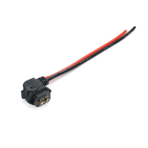 Câble de connexion de batterie à angle droit 2+6 broches noir en forme de L, fil 200C, prise d'alimentation dorée, broche de signal, câble OEM - Product Image 1
