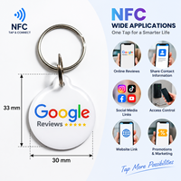 Porte-clés NFC personnalisé 13,56 MHz RFID étanche en PVC époxy pour le partage sur les réseaux sociaux Instagram WhatsApp Partage de contact