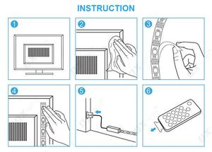Usb <span class=keywords><strong>LED</strong></span> Strip ánh sáng SMD5050 30/M 0.5m x 4m TV đèn nền 24 key RGB không thấm nước IP65 màu đen ứng dụng điều khiển cho TV - Product Image 4