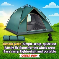 Tente de camping instantanée pour 2 à 4 personnes, 2000-3000 mm, imperméable, avec moustiquaire, pour la randonnée en famille |   Toutes saisons
