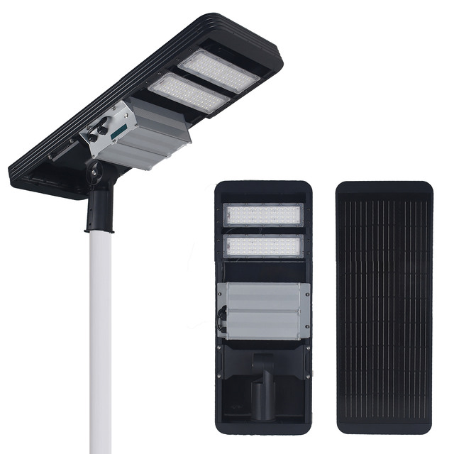80W IP66 Solar LED Street Light Highway 240WH LiFePO4 Battery 5 Year Lifespan 6000K Daylight 12800 Lumens 70 Beam Angle