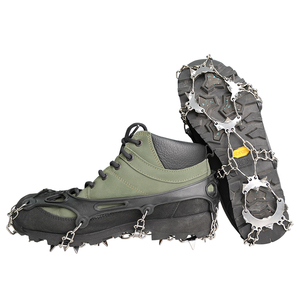 BOHU 19-Crampons à <span class=keywords><strong>glace</strong></span> en acier à crampons bottes de randonnée avec poignées antidérapantes pour une meilleure marche dans des conditions glacées - Product Image 4