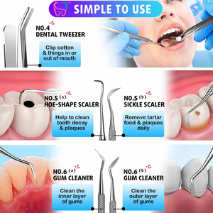 Professional Stainless Steel <strong>Tooth</strong> Scraper Plaque Tartar <strong>Cleaner</strong> Dental <strong>Tools</strong>, Plaque Remover for <strong>Teeth</strong> - Product Image 5
