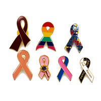 Épingle d'émail personnalisable en métal et émail époxy, 50 pièces, ruban rose arc-en-ciel, pour diabète, éveil du cancer, insigne de revers