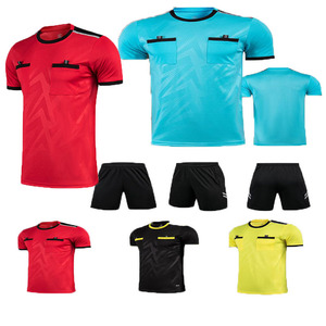 卸売サッカー審判ユニフォーム通気性ショートジャージ審判シャツセットユニセックス100%ポリエステルサッカー審判服セール - Product Image 3