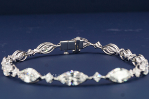 Pulsera de Diamantes Cultivados en Laboratorio de Oro Blanco de 14K para Mujer, Pulsera de Diamantes Clásica Tipo Tenis, Joyería Fina, Regalo de Boda - Product Image 3