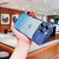 Coque arrière électroplaquée scintillante pour iPhone 13/14/15 Pro Max, coque motif vague cœur pour iPhone 14/16/17 Pro