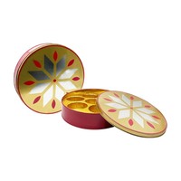 Boîte ronde en fer blanc Mooncake avec couvercle relevable pour emballage alimentaire et métallique durable et élégant