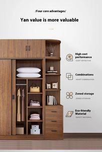 ตู้เสื้อผ้าไม้จริงทันสมัยพร้อมประตูบานเลื่อนสำหรับ<span class=keywords><strong>ห้อง</strong></span>นอน <span class=keywords><strong>ห้อง</strong></span>นั่งเล่น หรืออพาร์ทเมนต์ขนาดเล็ก บ้านเด็ก หรือที่พัก<span class=keywords><strong>เช่า</strong></span> - Product Image 5