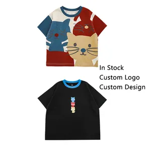 YOEHYAUL kaus anak laki-laki anak-anak, kaos desain kustom kartun kucing grosir