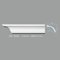 Moulage de corniche moderne OC-3048 pour usage extérieur en hôtel, matériau polyuréthane, longueur 2,4 m, écologique, résistant à l'humidité