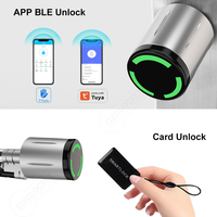 Serrure de porte intelligente à cylindre européen étanche avec application TTLock, installation facile, entrée par carte RFID, clé intelligente, serrure électronique