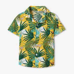 All'ingrosso abbigliamento per bambini bavero monopetto a manica corta estiva Casual da spiaggia camicia hawaiana per ragazzi - Product Image 3