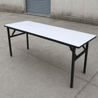 Table pliante rectangulaire gain de place avec structure métallique pour restaurant, café, maison, cuisine, salle à manger
