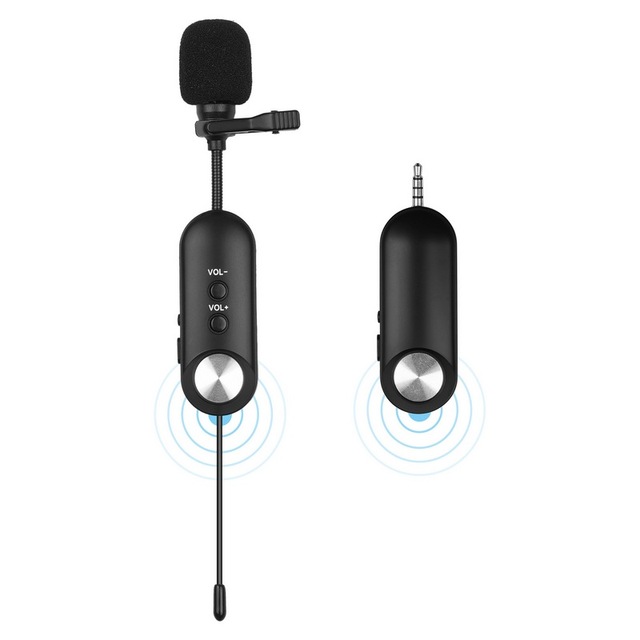 Wholesale Wireless Lavalier Lapel Mic Rechargeable Clip-on Microphone System with Noise Conduction 20 Meters Long Working Distance